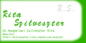 rita szilveszter business card